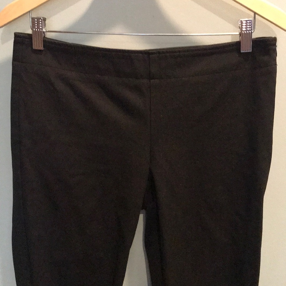 Black Ecru side zip peg leg pants